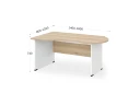 BRL RB004-140х80L Стол асимметричный левый 1400х800х740 Акация/Белый