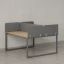 Бенч-система, 2 рабочих места, 5 тканевых экранов 1200x1600x750 RM169-3-12x16 Вяз Швейцарский светлый/Серый