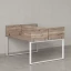 Бенч-система, 2 рабочих места, 5 ЛДСП экранов 1200x1200x750 RM169-4-12x12 Дуб Маувелла/Белый