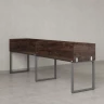 Бенч-система в 1 ряд, 2 рабочих места 5 ЛДСП экранов 2700x700x750 RM168-2-27x7 Дуб Апрельский шоколад/Серый