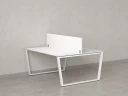 Бенч-система, 2 рабочих места, с одним экраном ЛДСП 1400x1400x750 RM172-2-14x14 Белый/Белый
