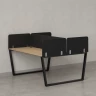Бенч-система, 2 рабочих места, 5 тканевых экранов 1200x1600x750 RM172-3-12x16 Вяз Швейцарский светлый/Черный