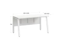 Стол прямой, Л-опора, экран ЛДСП,парящая стол-ца 1200x800x750 RM009-12x8 Белый/Белый