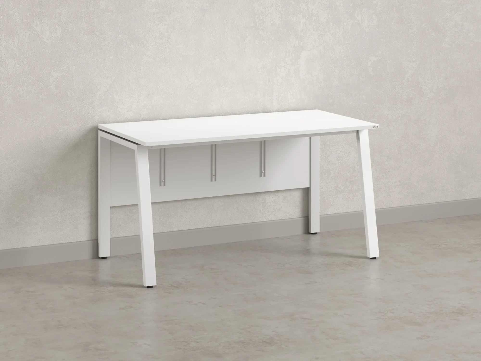 Стол прямой, Л-опора, экран ЛДСП,парящая стол-ца 1200x800x750 RM009-12x8 Белый/Белый