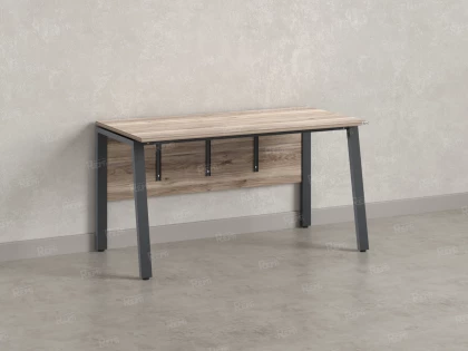 Стол прямой, Л-опора, экран ЛДСП,парящая стол-ца 1600x800x750 RM009-16x8 Дуб Маувелла/Серый