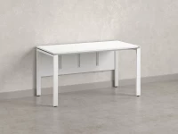 Стол прямой, П-опоры, экран ЛДСП,парящая стол-ца 1200x600x750 RM007-12x6 Белый/Белый