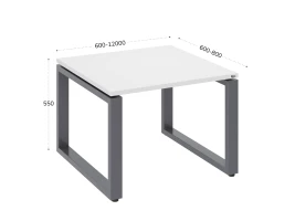 Журнальный стол с полкой 1100x700x550 RM182-11x7 Белый/Серый