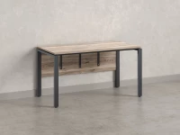 Стол прямой, П-опоры, экран ЛДСП,парящая стол-ца 1600x600x750 RM007-16x6 Дуб Маувелла/Серый