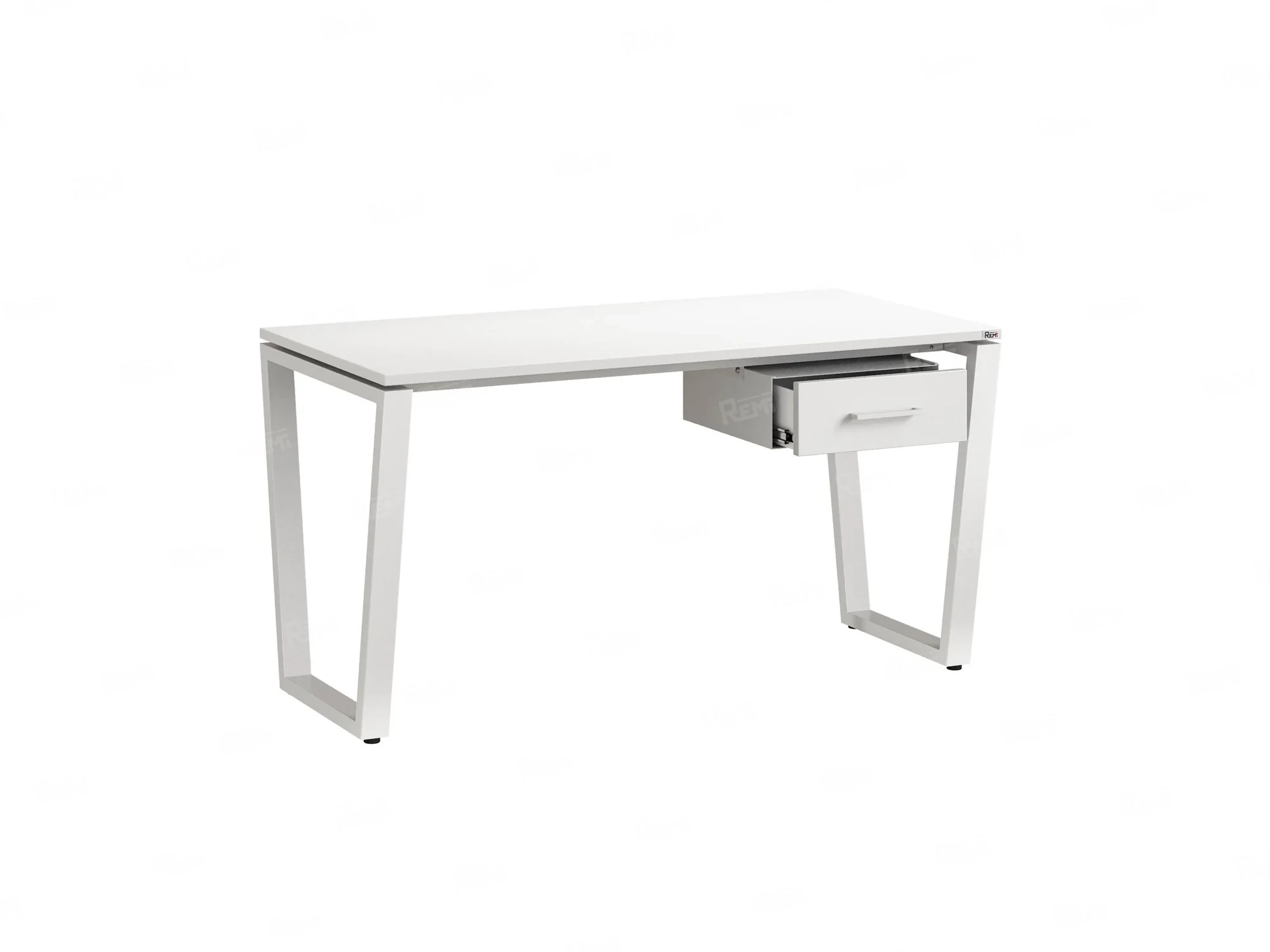 Стол прямой с подвесной тумбой, U-опора 2000x700x750 RM034-20x7 Белый/Белый