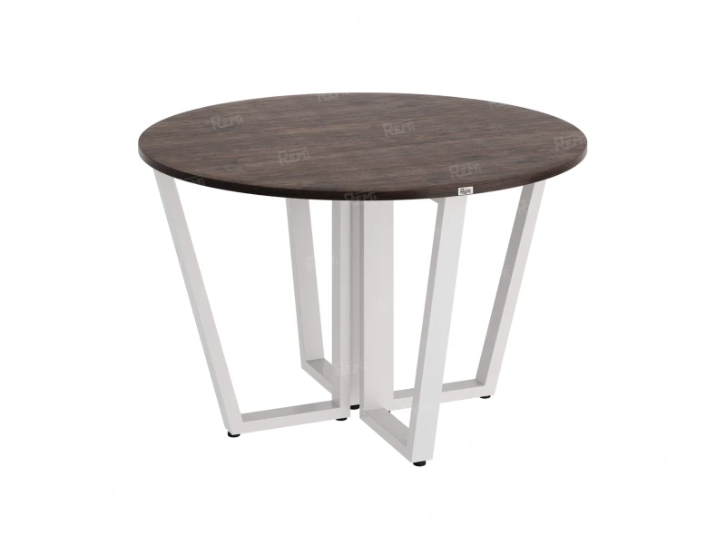Круглый стол на U-образных опорах 1500x1500x750 RM188-15x15 Дуб Апрельский шоколад/Белый