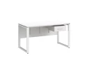 Стол прямой, подвесная тумба, ЛДСП экран, О-опора 2000x600x750 RM032-20x6 Белый/Белый