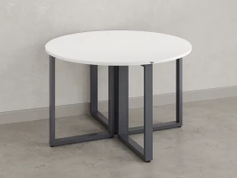 Круглый стол на О-образных опорах 1400x1400x750 RM187-14x14 Белый/Серый