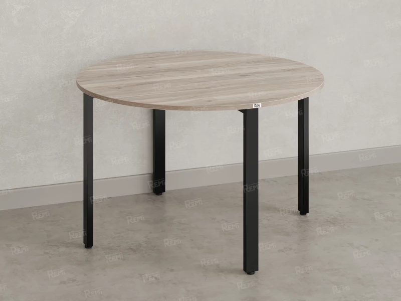 Круглый стол на П-образных опорах 1200x1200x750 RM186-12x12 Дуб Маувелла/Черный