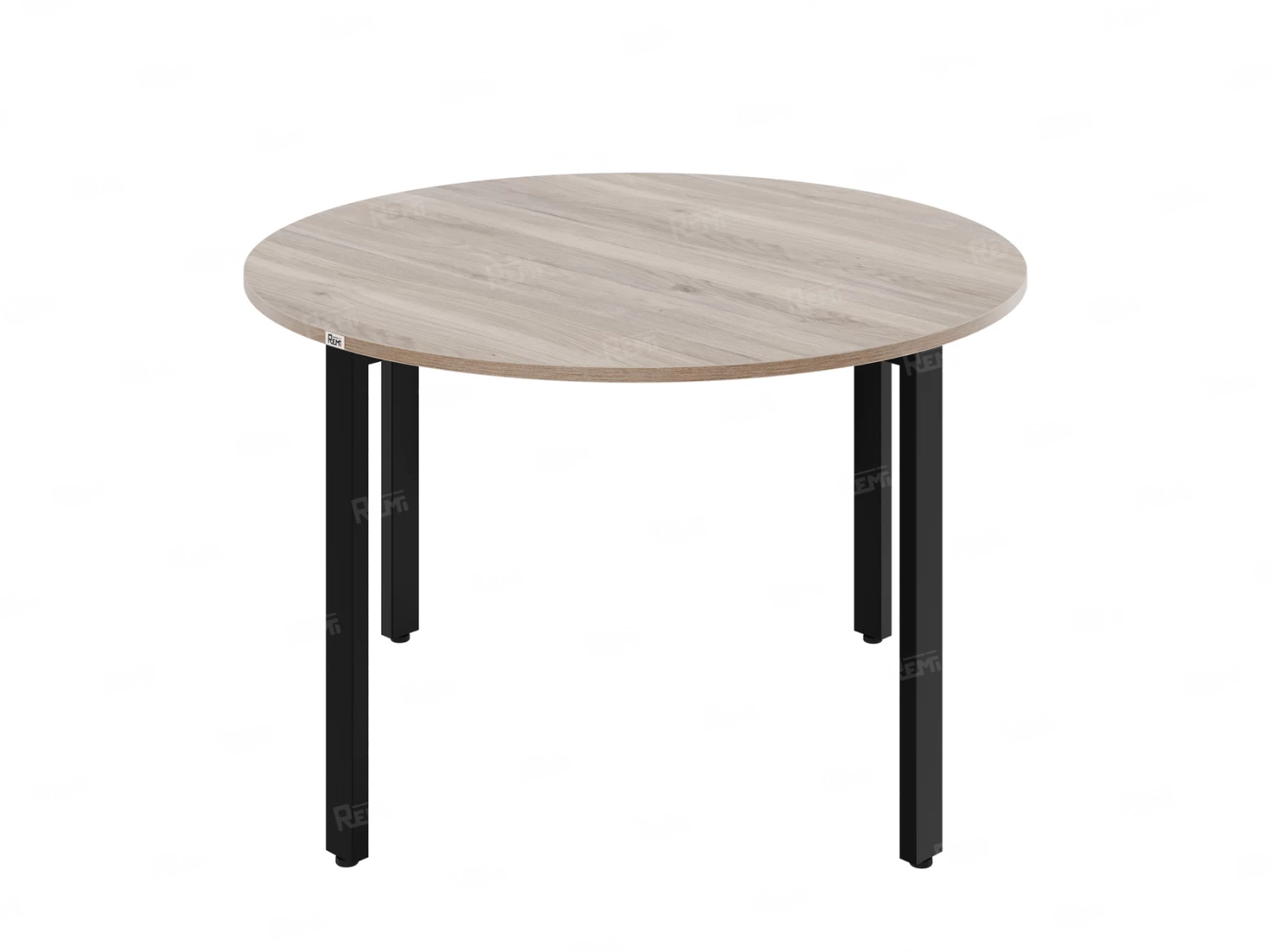 Круглый стол на П-образных опорах 1200x1200x750 RM186-12x12 Дуб Маувелла/Черный