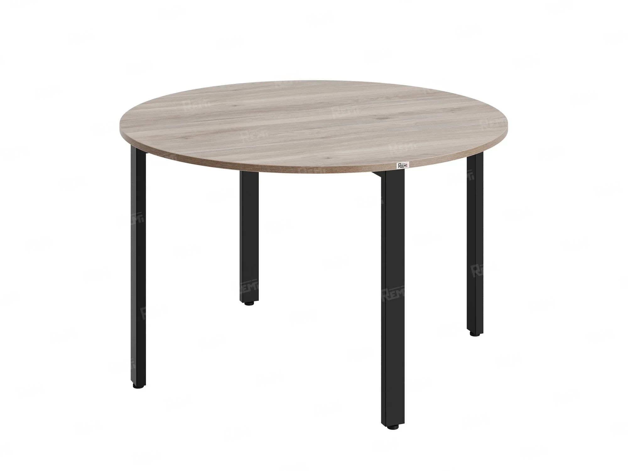 Круглый стол на П-образных опорах 1200x1200x750 RM186-12x12 Дуб Маувелла/Черный