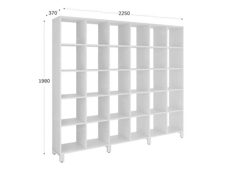 Стеллаж, 30 ячеек 2250х370х1980 RM143-225x37 Белый/Белый