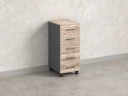 Тумба мобильная, 5 ящиков 400x500x960 RM122-40x50 Дуб Маувелла/Серый