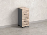 Тумба мобильная, 5 ящиков 400x500x960 RM122-40x50 Дуб Маувелла/Серый