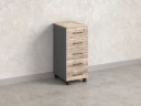 Тумба мобильная, 5 ящиков 400x500x960 RM122-40x50 Дуб Маувелла/Серый