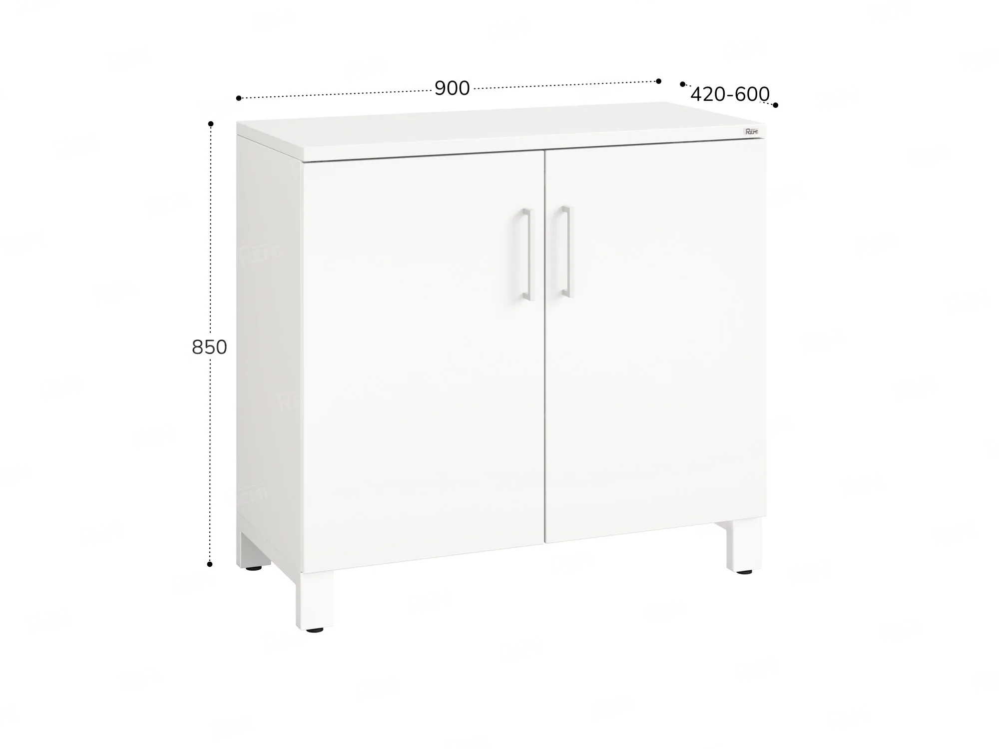 Шкаф низкий распашной, 2 уровня 900x600x850 RM147-90x60 Белый/Белый