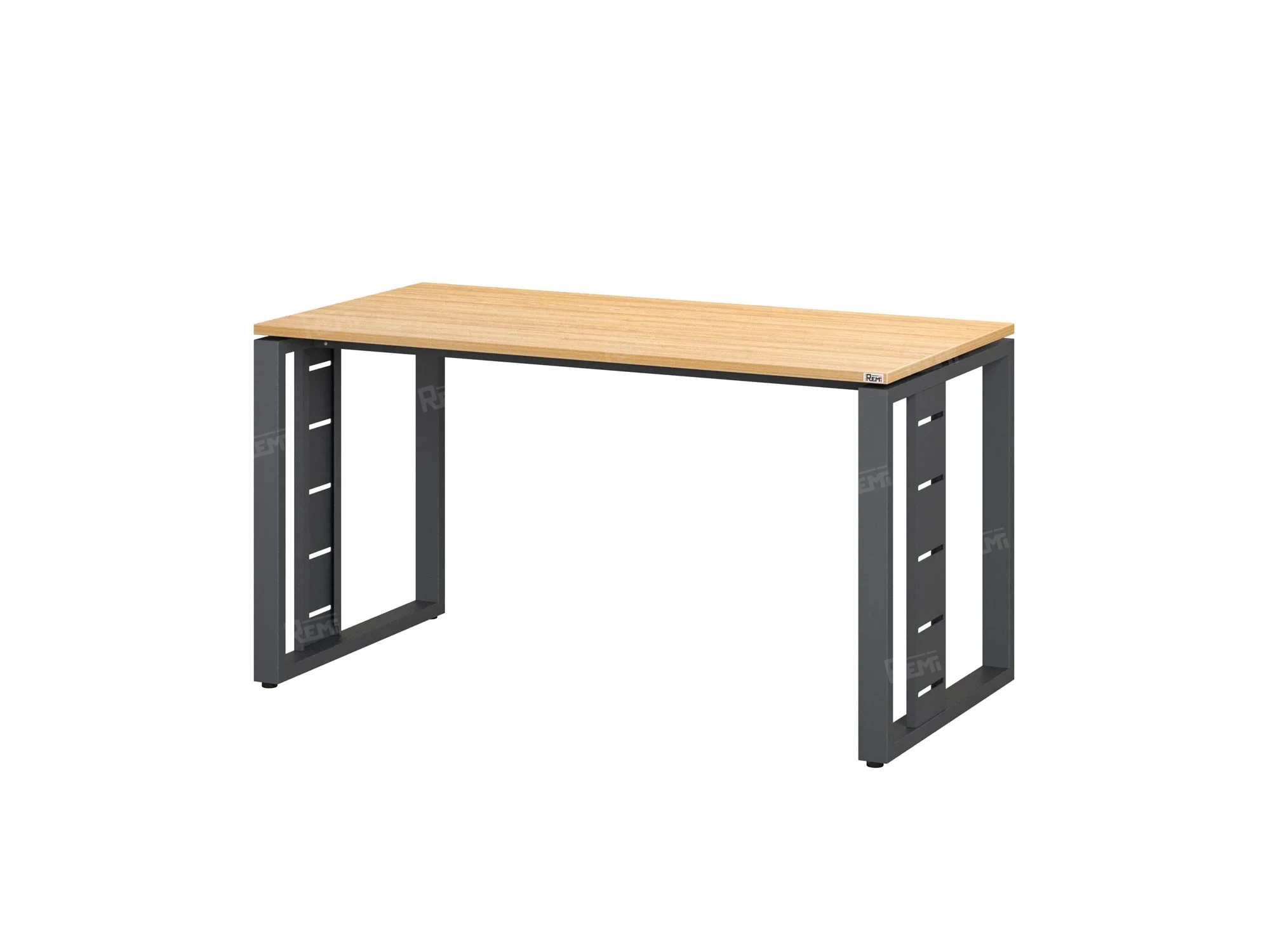 Стол прямой на О-образных опорах 2000x800x750 RM040-20x8 Вяз Швейцарский светлый/Серый