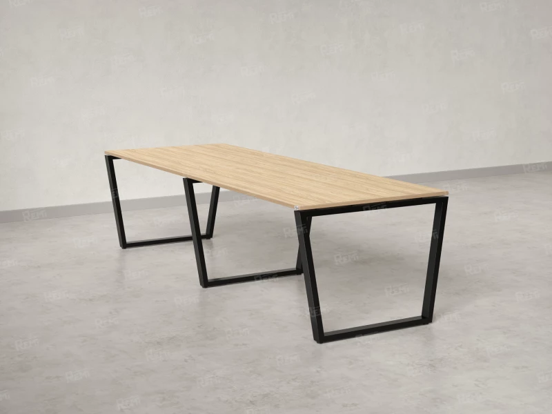 Cтол для переговоров, на V-обазном каркасе 2300x1650x750 RM082-230x165 Вяз Швейцарский светлый/Черный