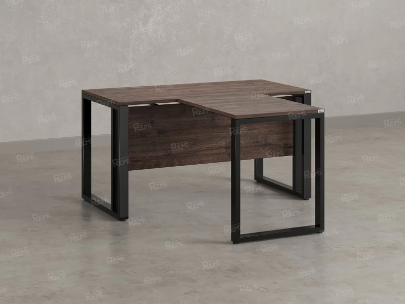 Стол с брифингом на О-образных опорах с экраном ЛДСП RM046-18x7 1800x2500x750 Дуб Апрельский шоколад/Черный