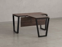 Стол с брифингом с парящей столешницей на U-образных опорах с экраном ЛДСП RM047-14x7 1400x2100x750 Дуб Апрельский шоколад/Черный