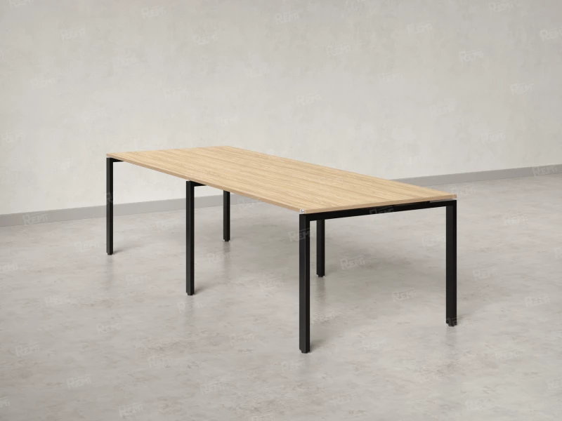 Cтол для переговоров, на П-образном каркасе 2200x1400x750 RM080-220x140 Вяз Швейцарский светлый/Черный
