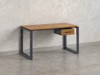 Стол прямой с подвесной тумбой, О-опора 1800x800x750 RM036-18x8 Дуб Юстус/Серый
