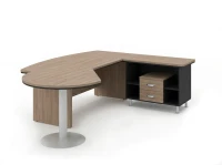 BRL RB072-235x200R Стол рук-ля R угловой с брифингом и тумбой 2 ящика 2350х2000х760 Шорвуд/Черный