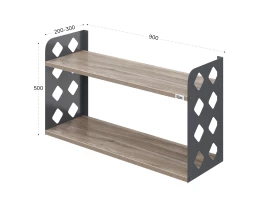 Полка настенная 900x300x500 RM192-90x30 Дуб Маувелла/Серый