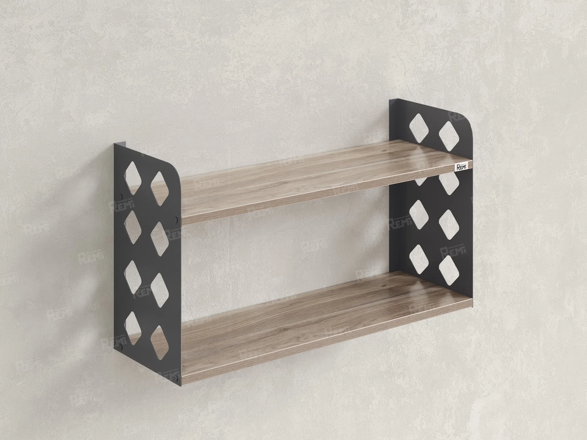 Полка настенная 900x300x500 RM192-90x30 Дуб Маувелла/Серый