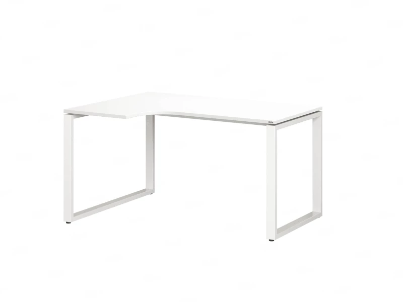 Стол угловой, О-опора, левый 1600x900/1200x750, RM055-16x9-12 Белый/Белый
