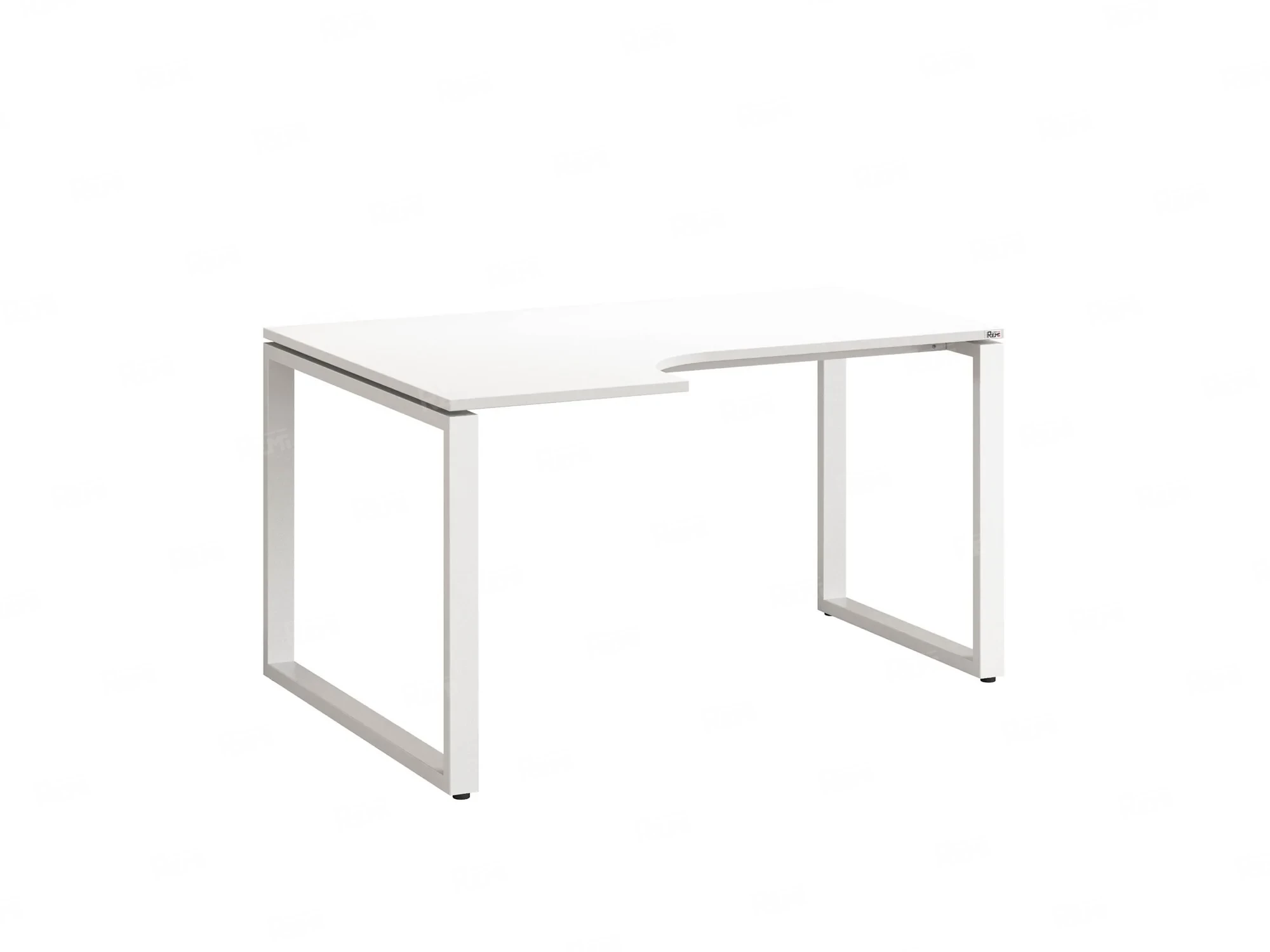 Стол угловой, О-опора, левый 1600x900/1200x750, RM055-16x9-12 Белый/Белый