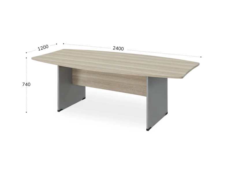 BRL RB006-240х120 Конференц-стол на панельном каркасе 2400х1200х740 Шорвуд/Серый вулкан-кий
