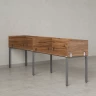 Бенч-система в 1 ряд, 2 рабочих места 5 ЛДСП экранов 2000x600x750 RM167-2-20x6 Дуб Юстус/Серый