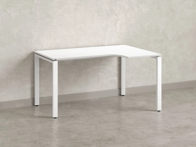 Стол угловой, П-опора, правый 1800x900/1200x750, RM052-18x9-12 Белый/Белый