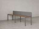 Бенч-система в 1 ряд, 2 рабочих места 2 тканевых экранов 2400x800x750 RM167-3-24x8 Дуб Юстус/Серый