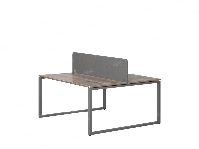 Бенч-система, 2 рабочих места, с одним тканевым экраном 1400x1600x750 RM169-1-14x16 Дуб Маувелла/Серый