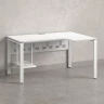 Стол угловой, экран металл, П-опора, правый 1400x900/1200x750, RM058-14x9-12 Белый/Белый