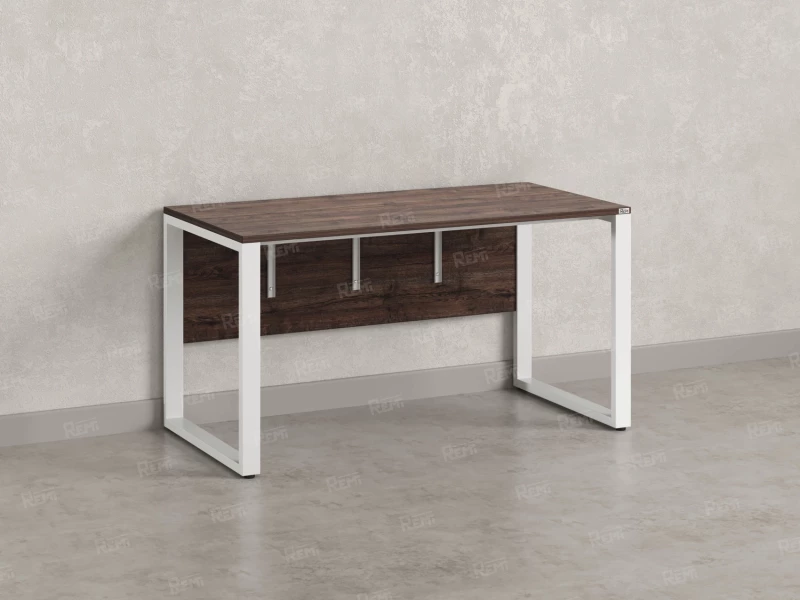 Стол прямой на О-образных опорах, экран ЛДСП 1000x700x750 RM006-10x7 Дуб Апрельский шоколад/Белый