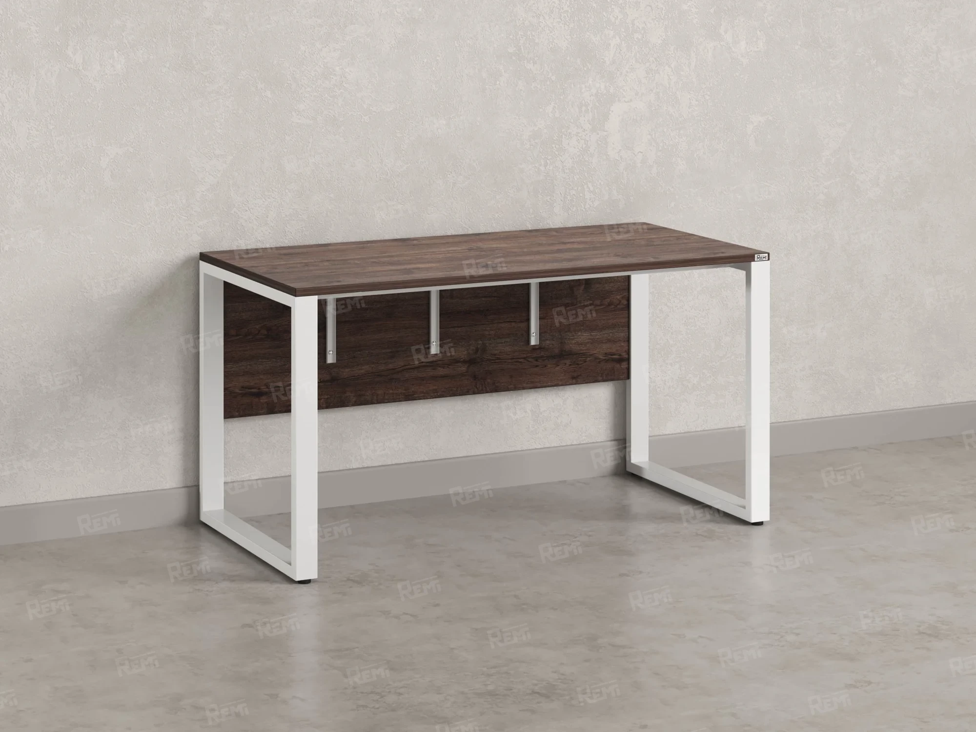 Стол прямой на О-образных опорах, экран ЛДСП 1000x700x750 RM006-10x7 Дуб Апрельский шоколад/Белый