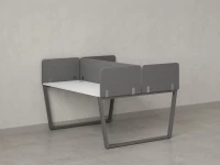 Бенч-система, 2 рабочих места, 5 тканевых экранов 1800x1200x750 RM172-3-18x12 Белый/Серый