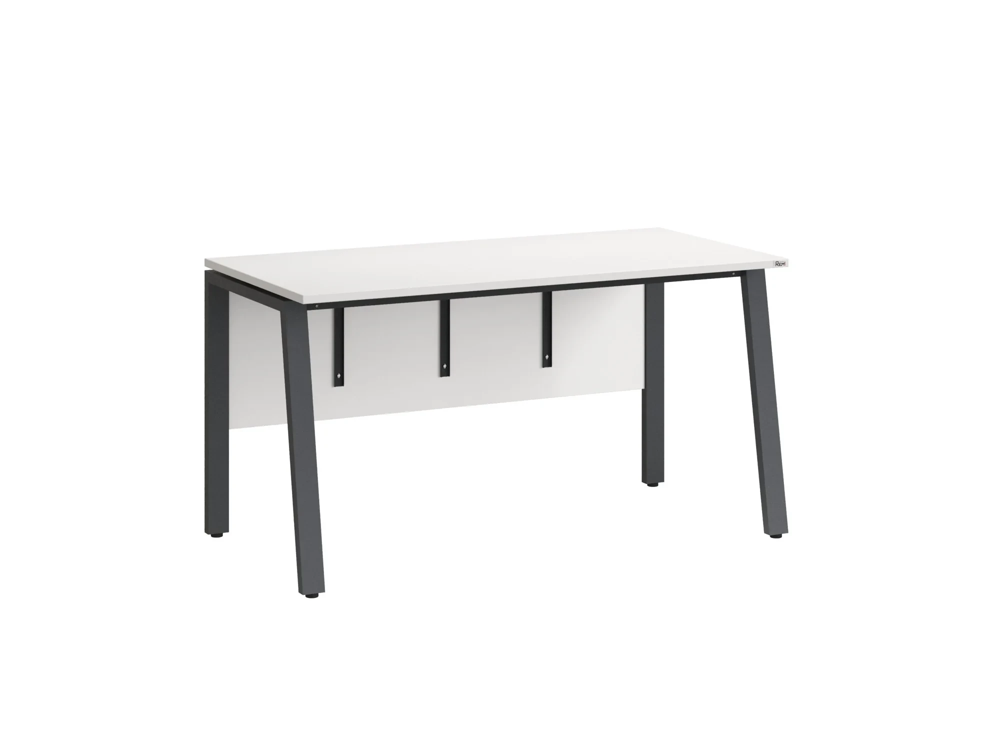 Стол прямой, Л-опора, экран ЛДСП,парящая стол-ца 1200x800x750 RM009-12x8 Белый/Серый