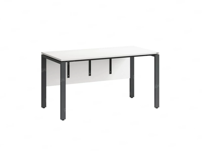 Стол прямой, П-опоры, экран ЛДСП,парящая стол-ца 1200x600x750 RM007-12x6 Белый/Серый
