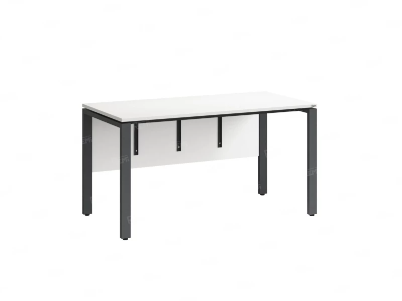 Стол прямой, П-опоры, экран ЛДСП,парящая стол-ца 1200x600x750 RM007-12x6 Белый/Серый