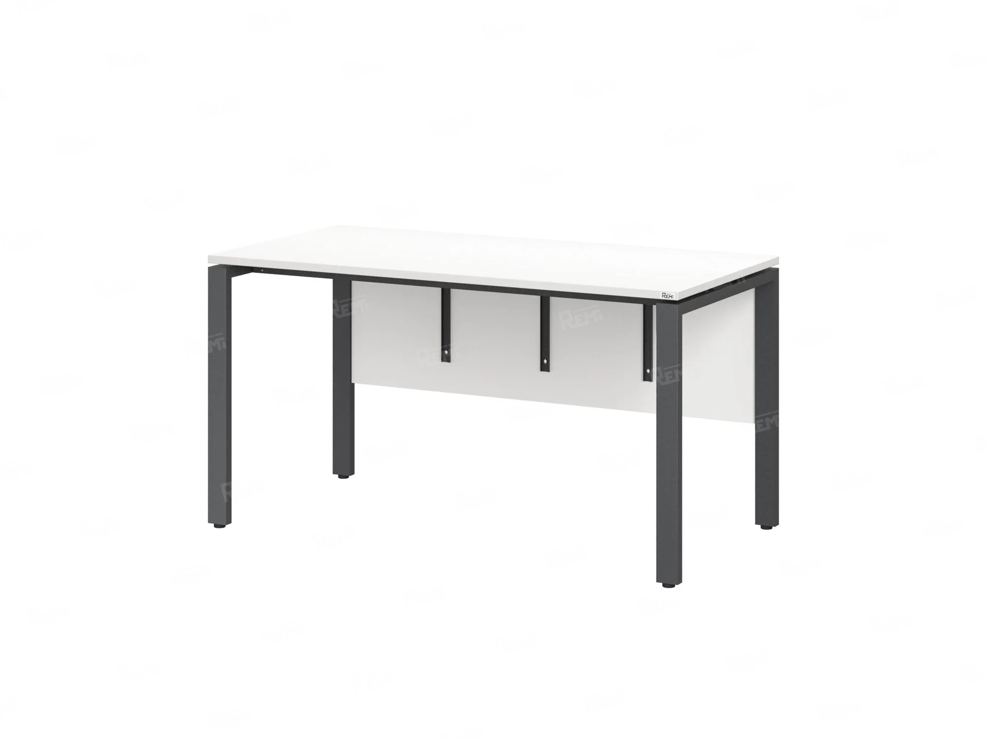 Стол прямой, П-опоры, экран ЛДСП,парящая стол-ца 1200x600x750 RM007-12x6 Белый/Серый