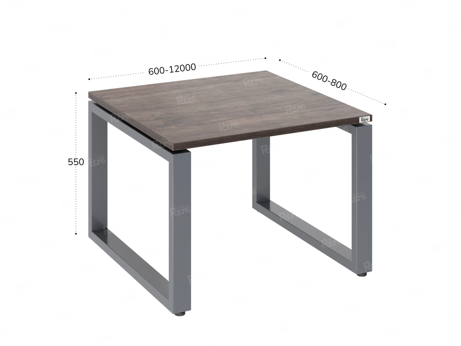 Журнальный стол с полкой 800x600x550 RM182-8x6 Дуб Апрельский шоколад/Серый