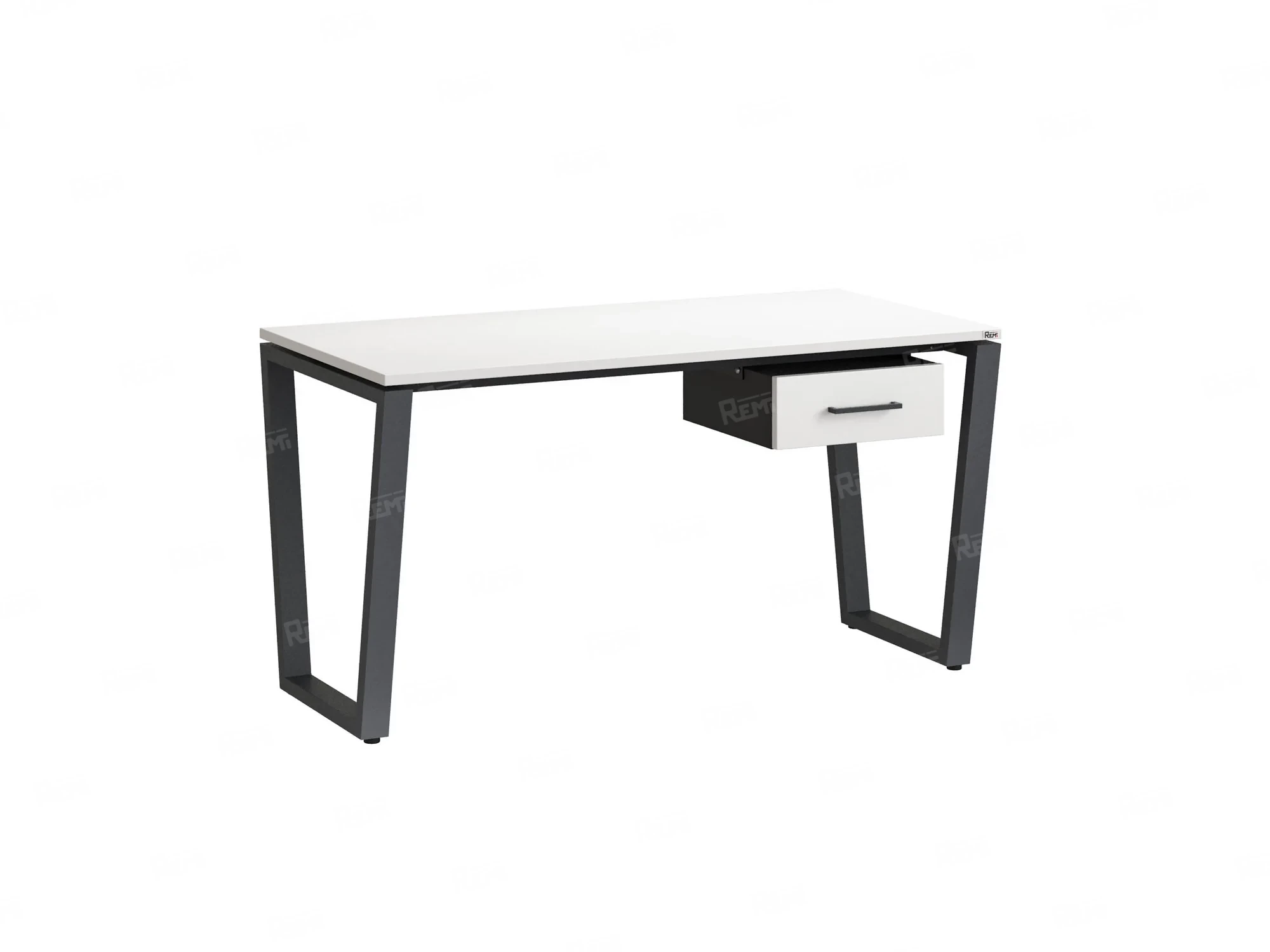 Стол прямой с подвесной тумбой, U-опора 2000x700x750 RM034-20x7 Белый/Серый